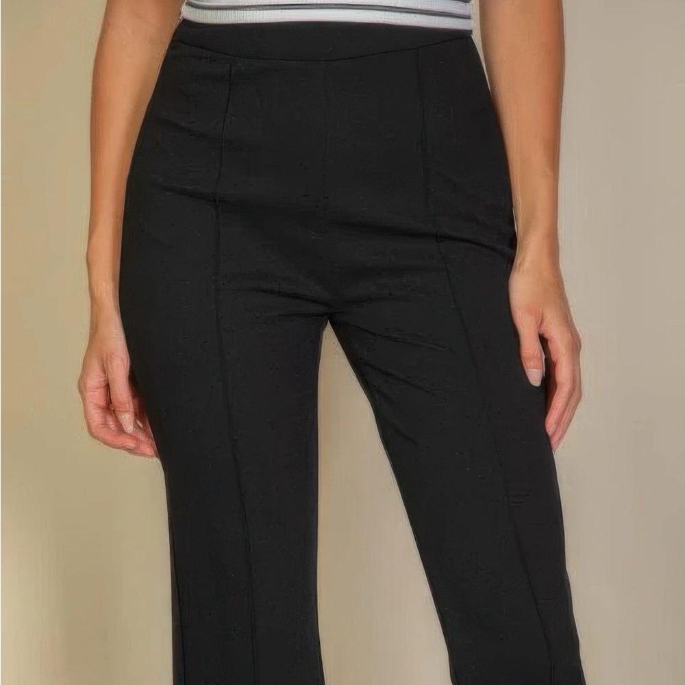 High Waist Stretch Crepe Flare Pants - Picture 5 of 6